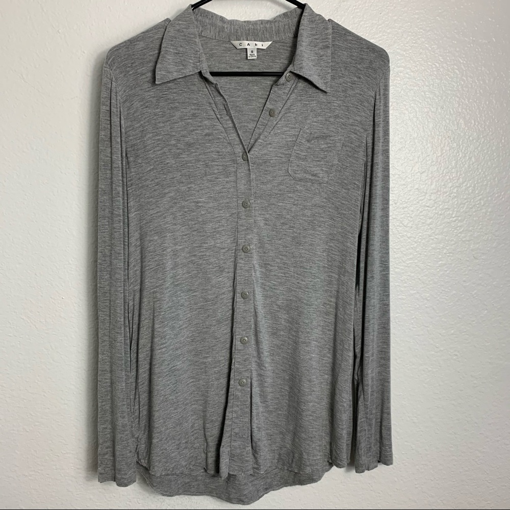Cabi | Gray Collared Button Down Blouse Shirt - image 2